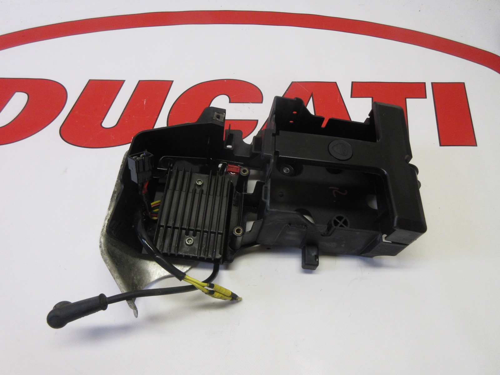 Ducati 848 1098 1198 battery box complete 82919392A with regulator 54040191A