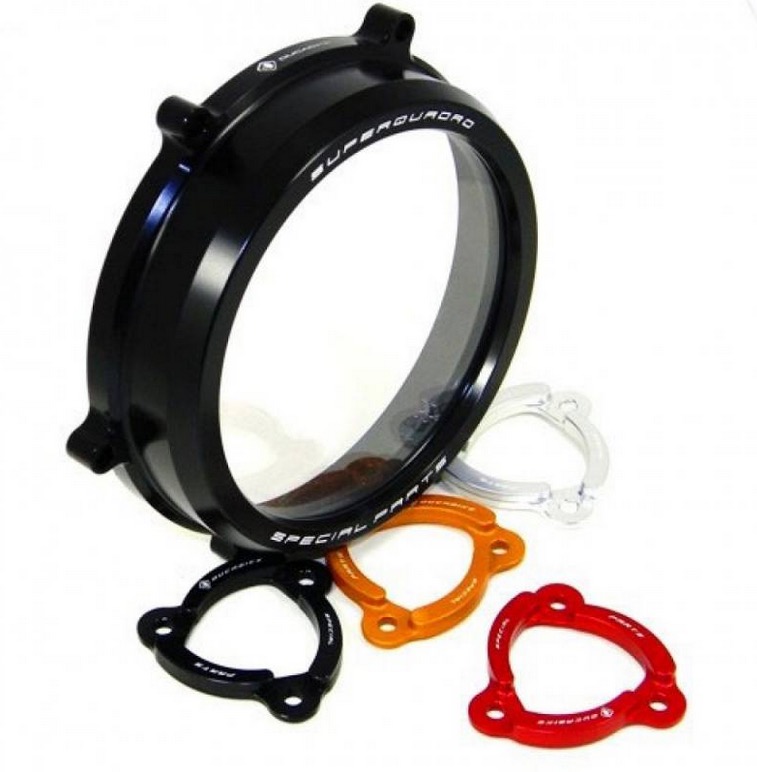 DUCABIKE CLEAR WET CLUTCH COVER/PRESSURE PLATE RING COMBO: DUCATI PANIGALE 1199/1299