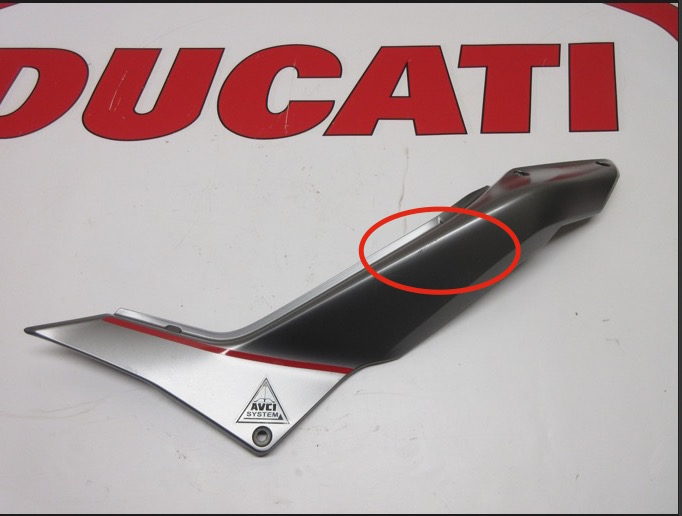 Ducati left lh gray frame seat cover Multistrada 1200S GT 48211631AF granturismo