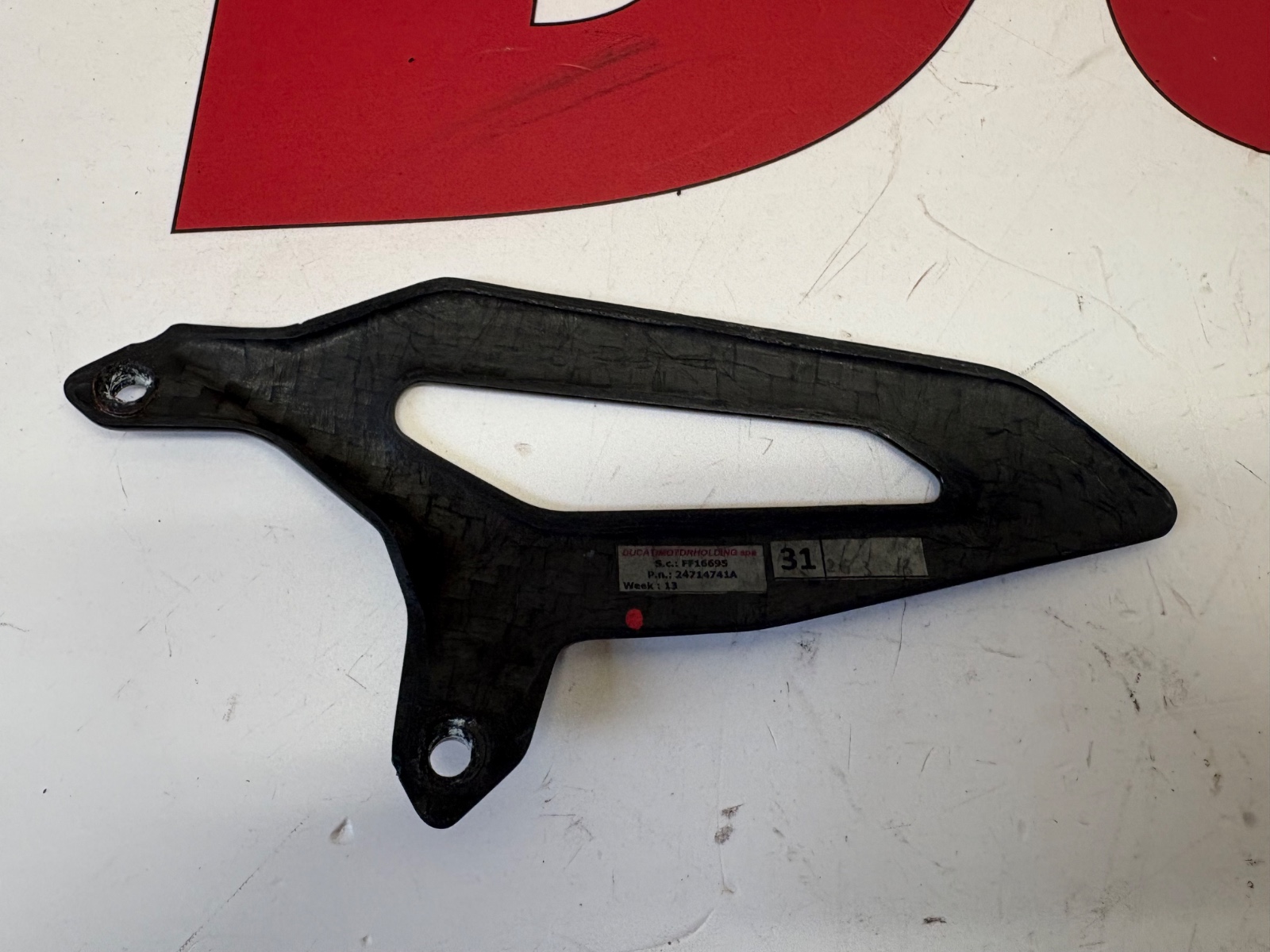 Ducati Performance Right Carbon heel plate guard Panigale R 1199 1199R 24714741A