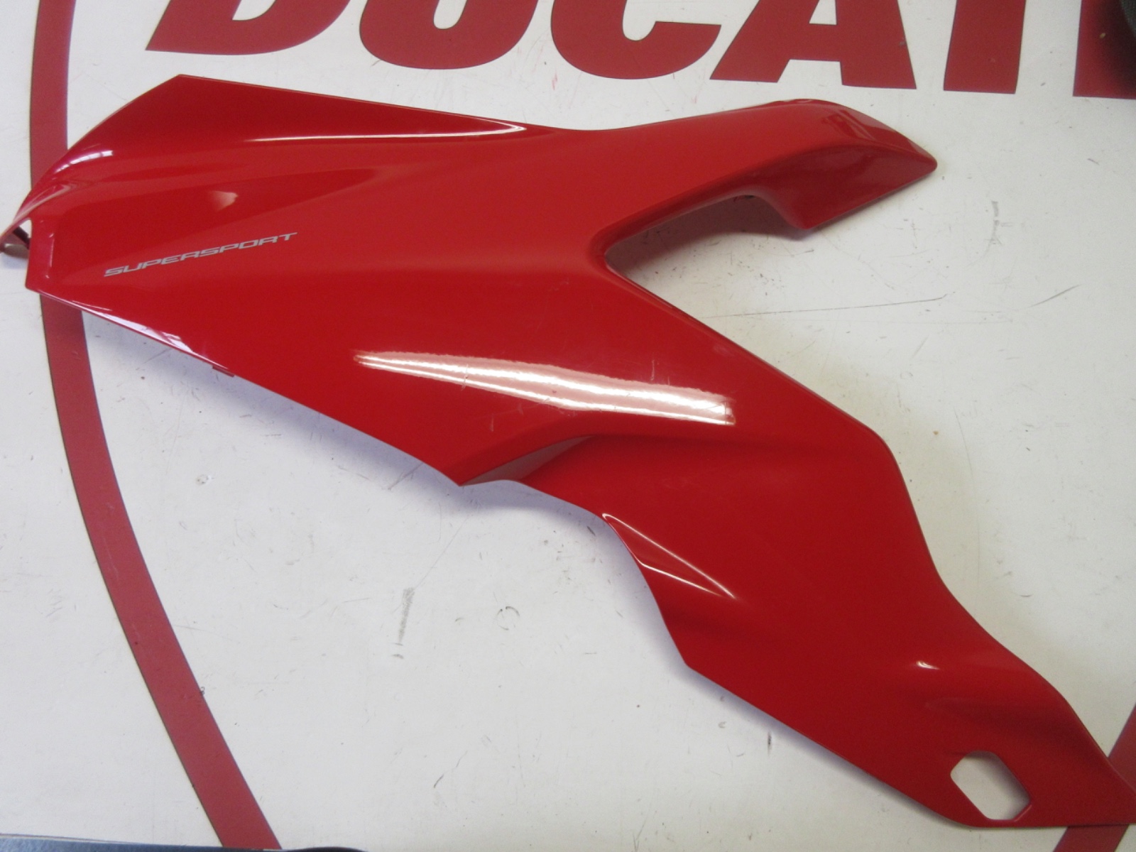 Ducati left hand upper fairing panel Supersport 950 2017 2018 red 48018841B