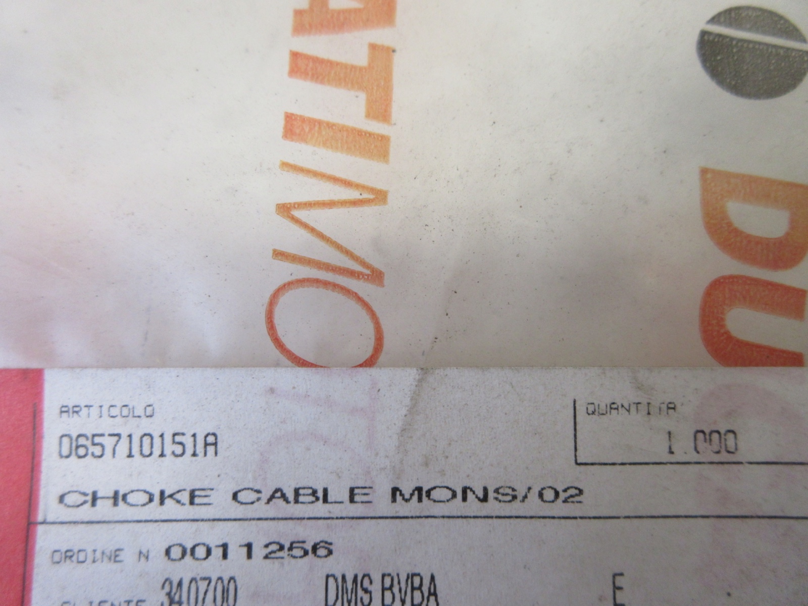 Ducati choke starter cable Monster 1000 800 750 695 620 400 S2R800 65710151A