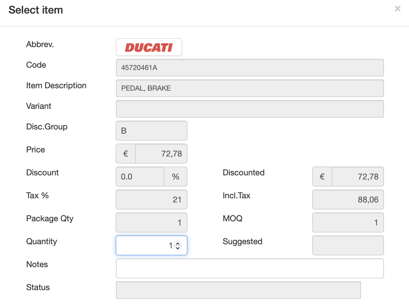 45720411A ドゥカティ純正 PEDAL BRAKE HD店 Ducati OE rear brake lever &frasl; pedal Monster 696 795 1100 45720461A