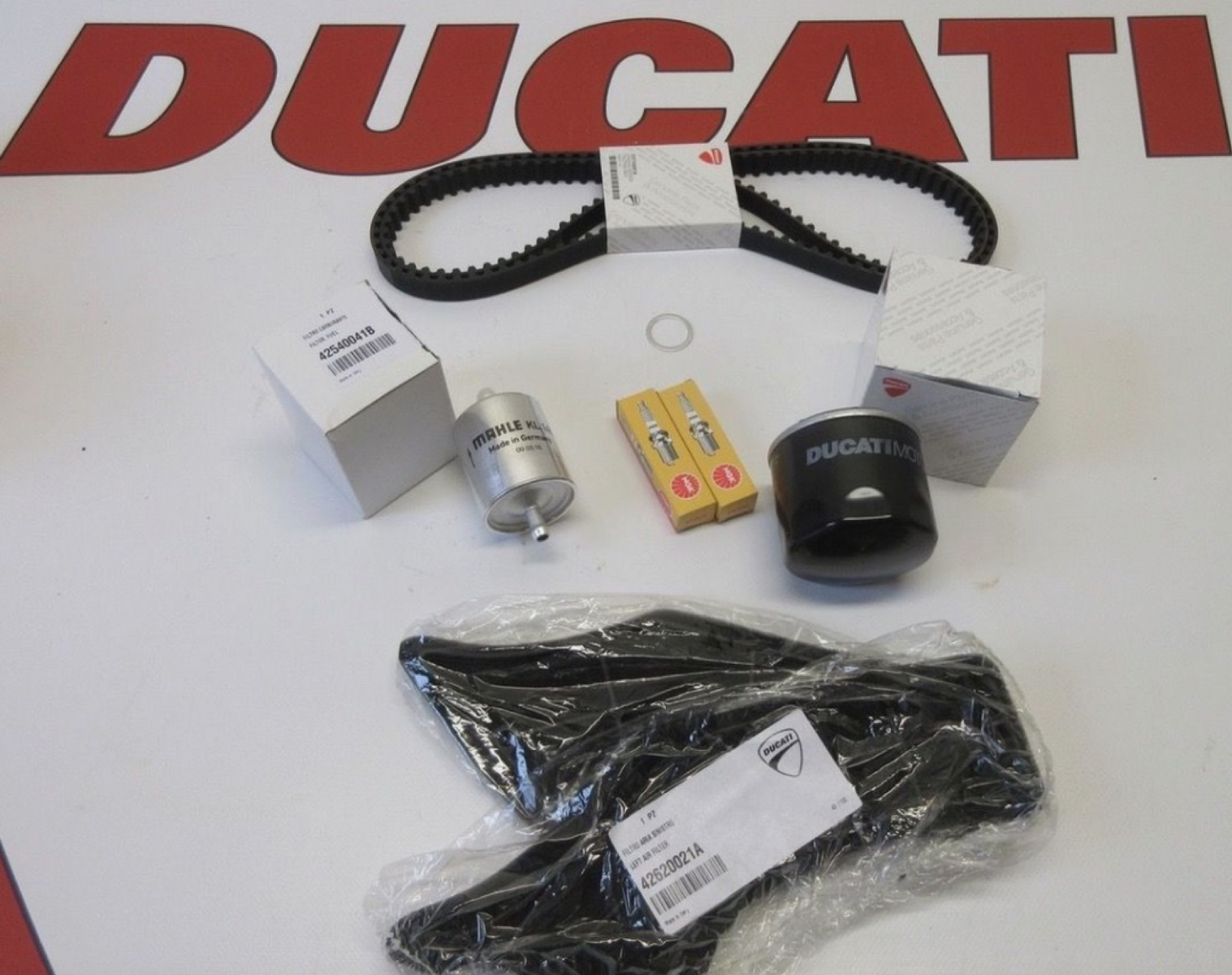 Ducati service kit 998 998S 998R TIMING BELTS OIL FILTER NGK 73740121B