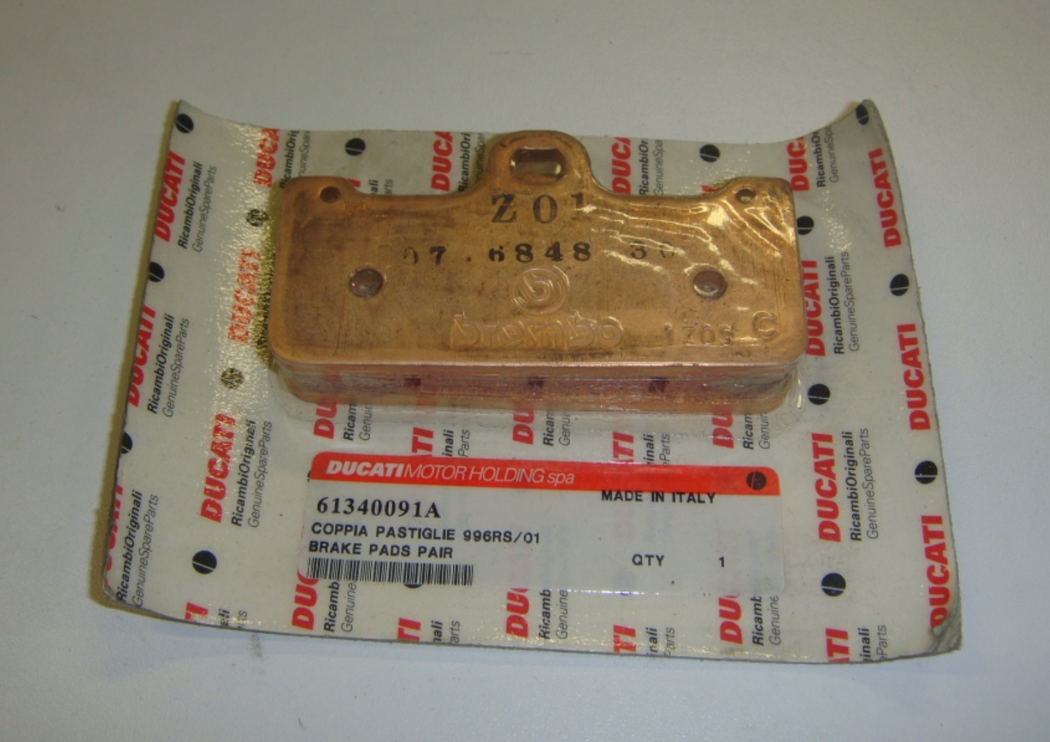 Ducati 2x Pair Original Front Brake Pads 916R, 996 RS/R left & right 61340091A